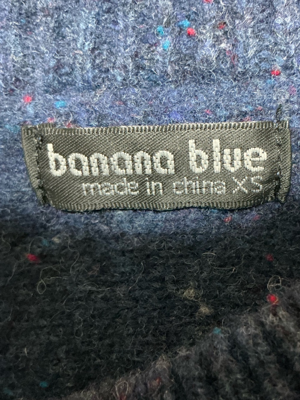 Banana Blue Merino Wool Oversized Sweater Navy Blue XS - Picture 8 of 10